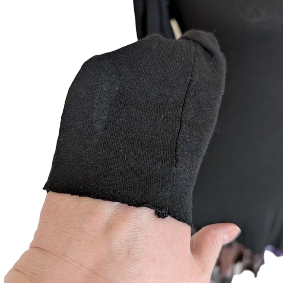 Wool Dress Women Small Witchy Whimsigoth Shabby Fairy French Cold Shoulder Black - Picture 5 of 11